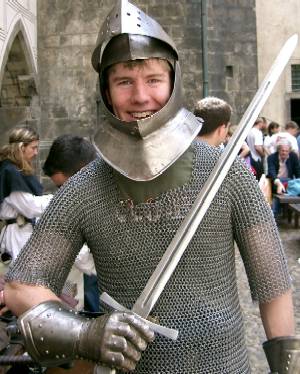 Ryan Mitchell dons armour at Prague Castle