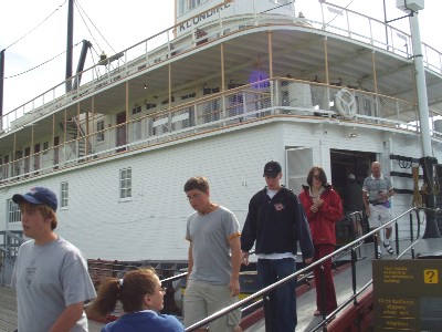 Touring the S.S. Klondike on the shores of the Yukon River