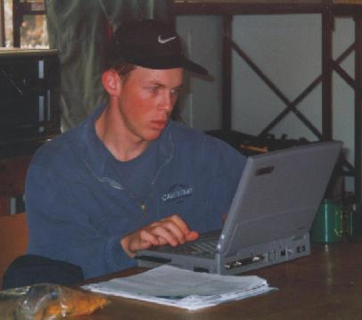 Tim Pollock working at the computer